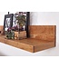 Wohnling wandplank MUMBAI massief hout acaciahout plank 80 cm landelijke stijl hangende plank echt hout wandplank natuurlijk product