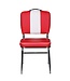 Wohnling ELVIS American Diner 50s Retro | Zitting bekleed met rugleuning | Eetkamerstoel kleur rood wit