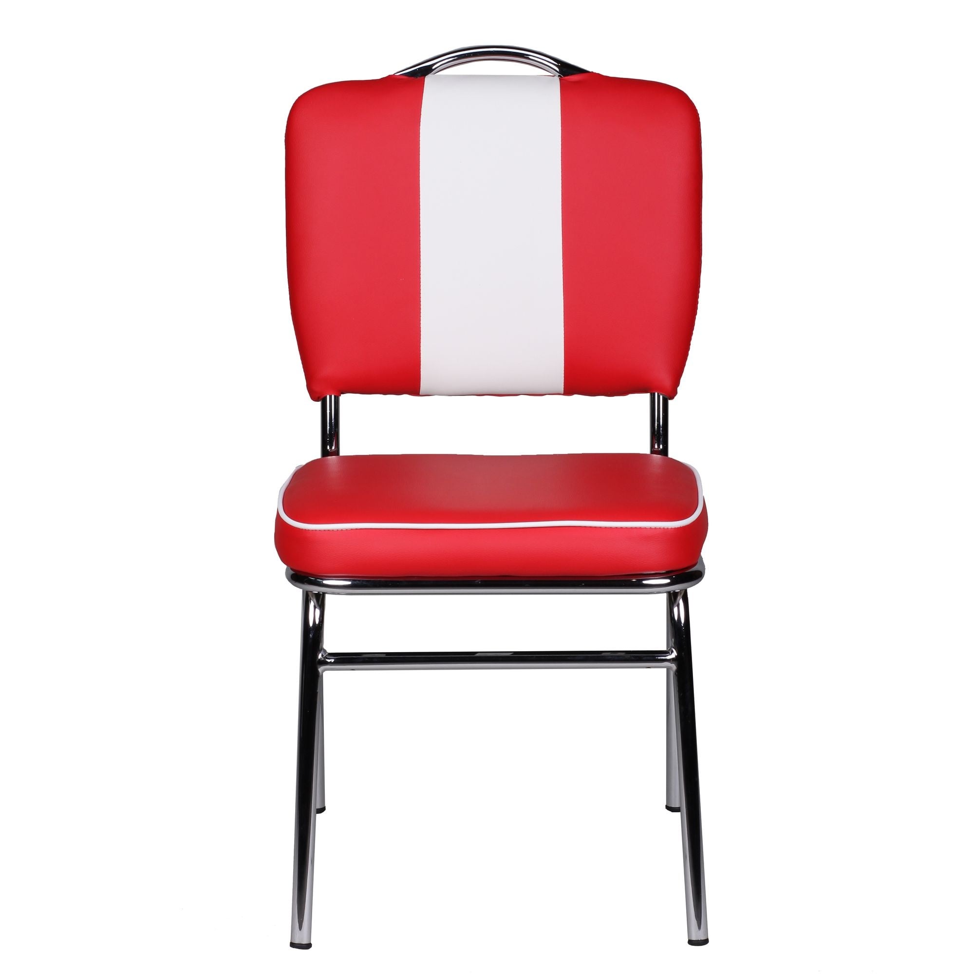 ELVIS American Diner 50s Retro | Zitting bekleed met rugleuning | Eetkamerstoel kleur rood wit