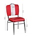 Wohnling ELVIS American Diner 50s Retro | Zitting bekleed met rugleuning | Eetkamerstoel kleur rood wit
