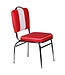 Wohnling ELVIS American Diner 50s Retro | Zitting bekleed met rugleuning | Eetkamerstoel kleur rood wit