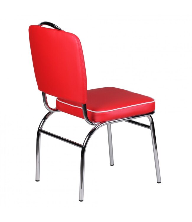 Wohnling ELVIS American Diner 50s Retro | Zitting bekleed met rugleuning | Eetkamerstoel kleur rood wit