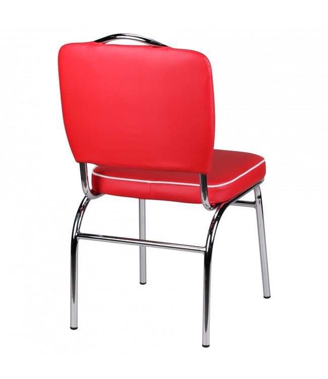 Wohnling ELVIS American Diner 50s Retro | Zitting bekleed met rugleuning | Eetkamerstoel kleur rood wit