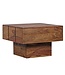 Wohnling bijzettafel massief hout Sheesham woonkamertafel 44 x 44 x 30 cm salontafel massief landhuis kubus vierkant