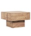 Wohnling bijzettafel massief hout acacia woonkamertafel 44 x 44 x 30 cm salontafel massief landhuis kubus vierkant