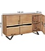 Wohnling Dressoir 148 x 85 x 43 cm Massief Acaciahout Natuurlijke Boomrand Dressoir, Landelijke Stijl Highboard met 3 Deuren, Hal Kast Commode