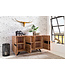 Wohnling Dressoir 148 x 85 x 43 cm Massief Acaciahout Natuurlijke Boomrand Dressoir, Landelijke Stijl Highboard met 3 Deuren, Hal Kast Commode