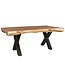 Wohnling eettafel 200 x 100 x 77 cm acacia landelijke stijl all-hout | Ontwerp eettafel rechthoekige | Tafel voor boomstam eetkamer | Kitchen Table 8 personen