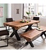 Wohnling eettafel 200 x 100 x 77 cm acacia landelijke stijl all-hout | Ontwerp eettafel rechthoekige | Tafel voor boomstam eetkamer | Kitchen Table 8 personen