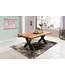 Wohnling eettafel 200 x 100 x 77 cm acacia landelijke stijl all-hout | Ontwerp eettafel rechthoekige | Tafel voor boomstam eetkamer | Kitchen Table 8 personen