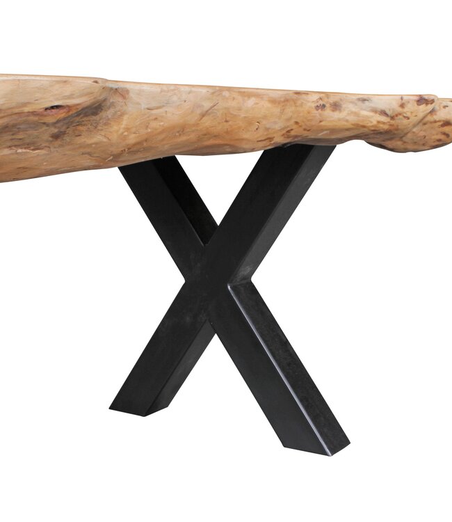 Wohnling eettafel 200 x 100 x 77 cm acacia landelijke stijl all-hout | Ontwerp eettafel rechthoekige | Tafel voor boomstam eetkamer | Kitchen Table 8 personen