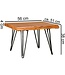 Wohnling ontwerp salontafel MAHILO massief houten tafel met Wane 56x38x51 cm | Sheesham houten tafel met metalen poten | Woonkamer tafel in een rustieke, landelijke stijl