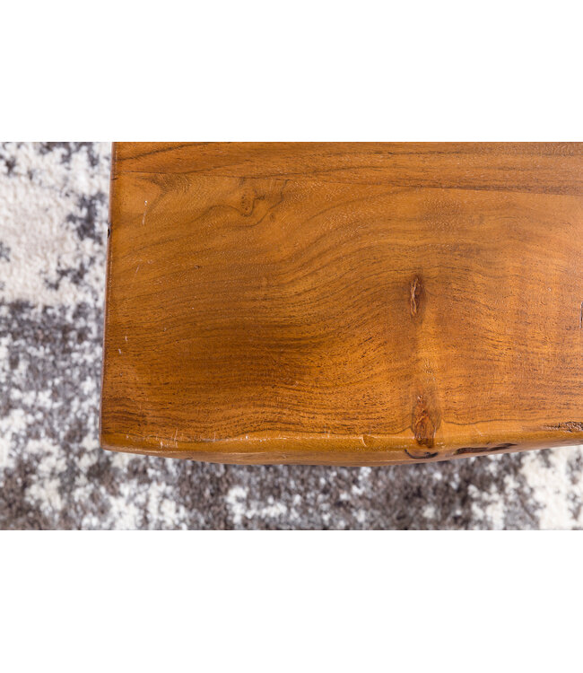 Wohnling ontwerp salontafel MAHILO massief houten tafel met Wane 56x38x51 cm | Sheesham houten tafel met metalen poten | Woonkamer tafel in een rustieke, landelijke stijl