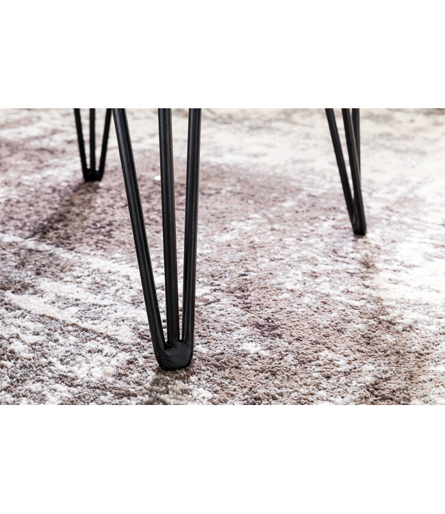 Wohnling ontwerp salontafel MAHILO massief houten tafel met Wane 56x38x51 cm | Sheesham houten tafel met metalen poten | Woonkamer tafel in een rustieke, landelijke stijl