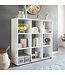 Wohnling Design Boekenkast met 9 vakken Wit 108 x 104 x 29 cm, Vrijstaand Houten Rek, Dossierrek Roomdivider Kubusrek modern, Open Opbergrek