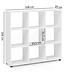 Wohnling Design Boekenkast met 9 vakken Wit 108 x 104 x 29 cm, Vrijstaand Houten Rek, Dossierrek Roomdivider Kubusrek modern, Open Opbergrek