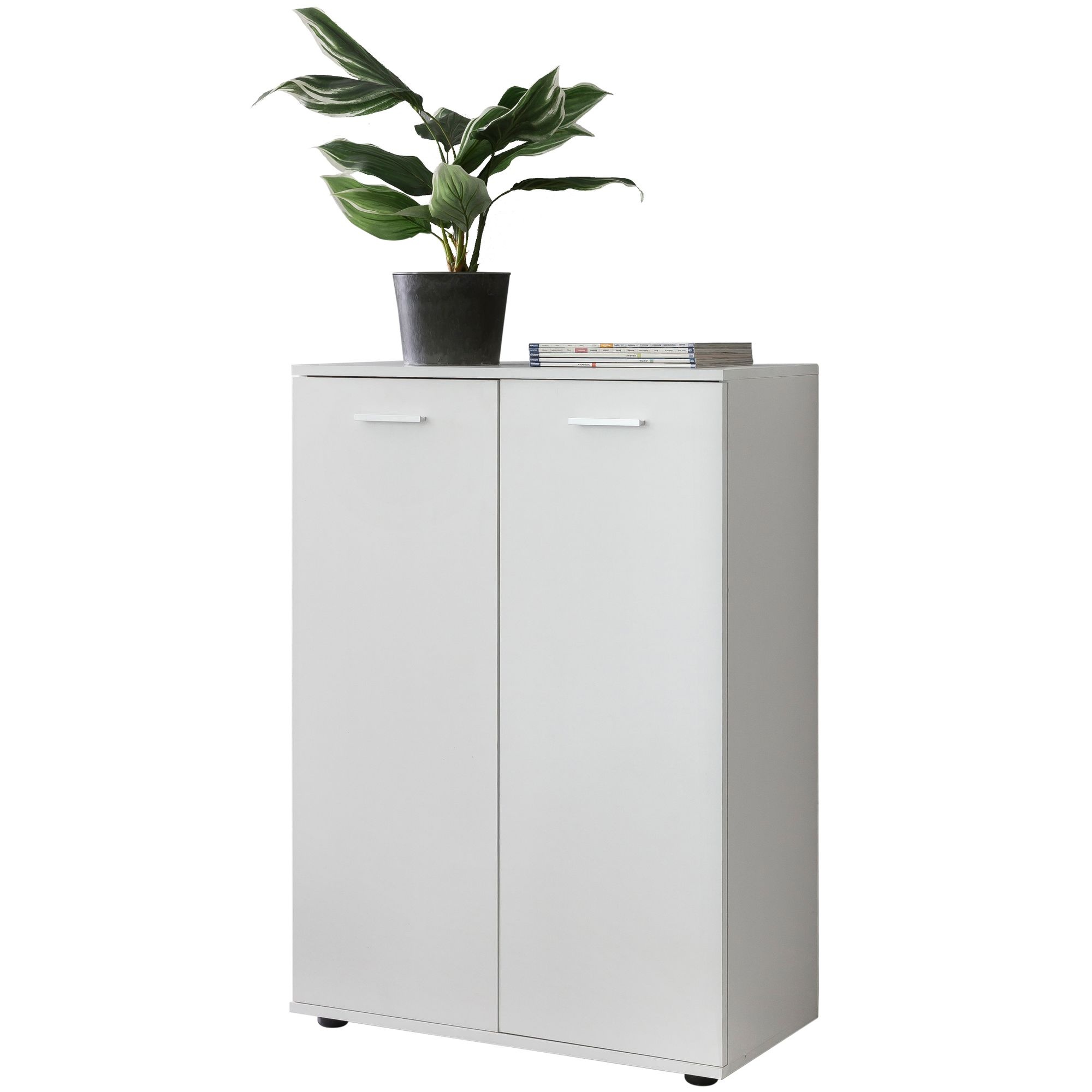 ladekast SVENJA met 2 deuren 71x104x35cm polyvalente kast hout wit | Halkast helder modern | Kast kl