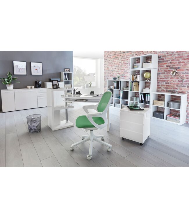 Wohnling ladekast SVENJA met 2 deuren 71x104x35cm polyvalente kast hout wit | Halkast helder modern | Kast klein | Sideboard mat dressoir | Commode meubilair van de ladenkast