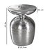 Wohnling bijzettafel DELYLA aluminium 36 x 46 x 36 cm tafel zilver oosters rond | Designtafel design metaal modern | Kleine tafel | Kleine Hammerschlag Abstelltisch