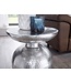 Wohnling bijzettafel DELYLA aluminium 36 x 46 x 36 cm tafel zilver oosters rond | Designtafel design metaal modern | Kleine tafel | Kleine Hammerschlag Abstelltisch