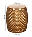 Wohnling SITA 32x42x32 cm aluminium serveertafel goud oosterse rond | Plat gehamerd koffietafeltje metaal Design Salontafel Modern | Indieningstafel Indiase telefoontafel