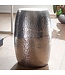 Wohnling tafel PEDRO 30x49,5x30cm aluminium zilveren tafel oosterse rond | Kleine Hammerschlag Abstellisch | Designtafel design metaal modern | Smalle kleine tafel