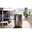 Wohnling tafel PEDRO 30x49,5x30cm aluminium zilveren tafel oosterse rond | Kleine Hammerschlag Abstellisch | Designtafel design metaal modern | Smalle kleine tafel