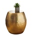 Wohnling PETRO 42 x 42 x 42 cm aluminium gouden tafel oosterse rond | Designtafeltafel metaal Modern | Antischisch Schmal | Kleine Hammerschlag Abstelltisch