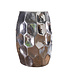 Wohnling tafel JADA 30x47x30cm aluminium zilveren tafel oosterse rond | Kleine Hammerschlag Abstellisch | Designtafel design metaal modern | Smalle kleine tafel