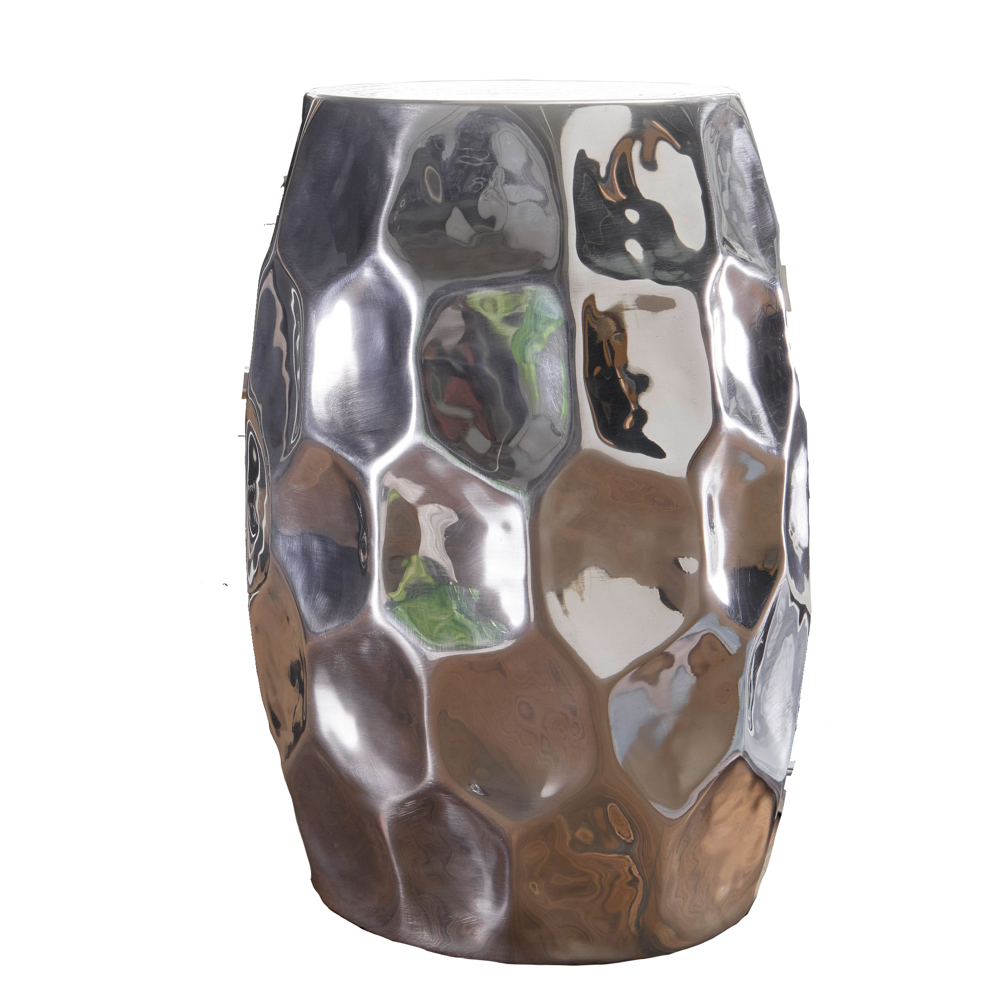 tafel JADA 30x47x30cm aluminium zilveren tafel oosterse rond | Kleine Hammerschlag Abstellisch | Des