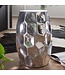 Wohnling tafel JADA 30x47x30cm aluminium zilveren tafel oosterse rond | Kleine Hammerschlag Abstellisch | Designtafel design metaal modern | Smalle kleine tafel