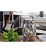 Wohnling tafel JADA 30x47x30cm aluminium zilveren tafel oosterse rond | Kleine Hammerschlag Abstellisch | Designtafel design metaal modern | Smalle kleine tafel