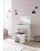 Wohnling WL5.730 60x81x40 cm Wit Console Tafel Hout Modern | Cosmetische tafel met kruk en spiegel | Witte kaptafel met opklapbaar compartiment | Moderne make-uptafel meisje groot