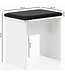 Wohnling WL5.730 60x81x40 cm Wit Console Tafel Hout Modern | Cosmetische tafel met kruk en spiegel | Witte kaptafel met opklapbaar compartiment | Moderne make-uptafel meisje groot