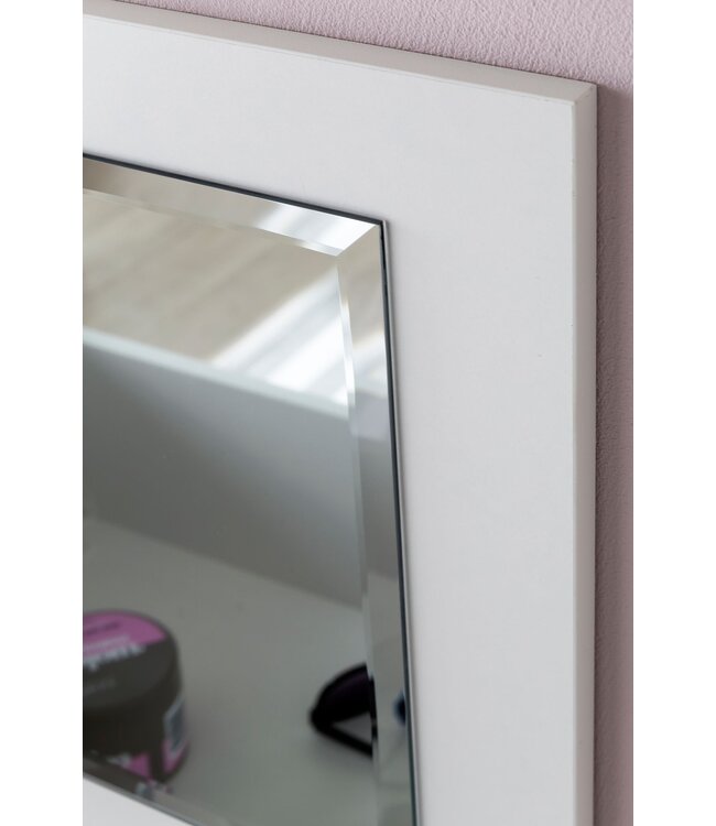 Wohnling WL5.730 60x81x40 cm Wit Console Tafel Hout Modern | Cosmetische tafel met kruk en spiegel | Witte kaptafel met opklapbaar compartiment | Moderne make-uptafel meisje groot
