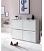 Wohnling Schoenenkast WL5.829 Modern 120 x 81 x 24 cm Houten Schoenenrek Wit 4 Vakken, Schoenlade Halmeubel met Plank, Design Schoenkipper Schoenopberger, Hoge Halcommode voor Schoenen