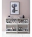 Wohnling Schoenenkast WL5.829 Modern 120 x 81 x 24 cm Houten Schoenenrek Wit 4 Vakken, Schoenlade Halmeubel met Plank, Design Schoenkipper Schoenopberger, Hoge Halcommode voor Schoenen