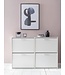 Wohnling Schoenenkast WL5.829 Modern 120 x 81 x 24 cm Houten Schoenenrek Wit 4 Vakken, Schoenlade Halmeubel met Plank, Design Schoenkipper Schoenopberger, Hoge Halcommode voor Schoenen