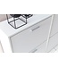 Wohnling Schoenenkast WL5.829 Modern 120 x 81 x 24 cm Houten Schoenenrek Wit 4 Vakken, Schoenlade Halmeubel met Plank, Design Schoenkipper Schoenopberger, Hoge Halcommode voor Schoenen