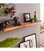 Wohnling met boomrand massief acaciahout 115 cm | Design zwevende plank massief wandbord | plank hout naturel | Hangplank in landelijke stijl