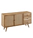 Wohnling design dressoir 140x75x40 cm massief mangohout | Ladekast met 3 lades | Hoge ladekast van massief hout | Staande kast woonkamer | 2 deurvakken