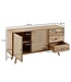 Wohnling design dressoir 140x75x40 cm massief mangohout | Ladekast met 3 lades | Hoge ladekast van massief hout | Staande kast woonkamer | 2 deurvakken