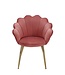 Wohnling dining  tulp fluweel roze gestoffeerd | Keukenstoel met goudkleurige poten | Schelpstoel Scandinavisch design | Gestoffeerde stoel met stoffen bekleding