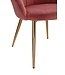 Wohnling dining  tulp fluweel roze gestoffeerd | Keukenstoel met goudkleurige poten | Schelpstoel Scandinavisch design | Gestoffeerde stoel met stoffen bekleding