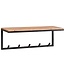 Wohnling design kapstok acacia massief hout / metaal 70x27x30 cm | Haakrail met plank | Hal garderobe garderobe muur hout