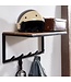 Wohnling design kapstok acacia massief hout / metaal 70x27x30 cm | Haakrail met plank | Hal garderobe garderobe muur hout