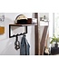 Wohnling design kapstok acacia massief hout / metaal 70x27x30 cm | Haakrail met plank | Hal garderobe garderobe muur hout