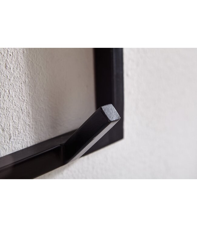 Wohnling design kapstok acacia massief hout / metaal 70x27x30 cm | Haakrail met plank | Hal garderobe garderobe muur hout