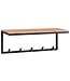 Wohnling design kapstok acacia massief hout / metaal 70x27x30 cm | Haakrail met plank | Hal garderobe garderobe muur hout