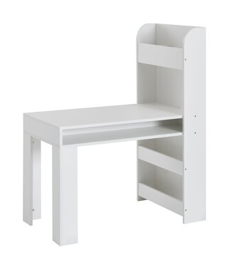 Wohnling wit 90x50x110 cm schildertafel kinderkamer met plank | Kindertafel modern | Studentenbureau met opbergruimte | Schoolbank smal